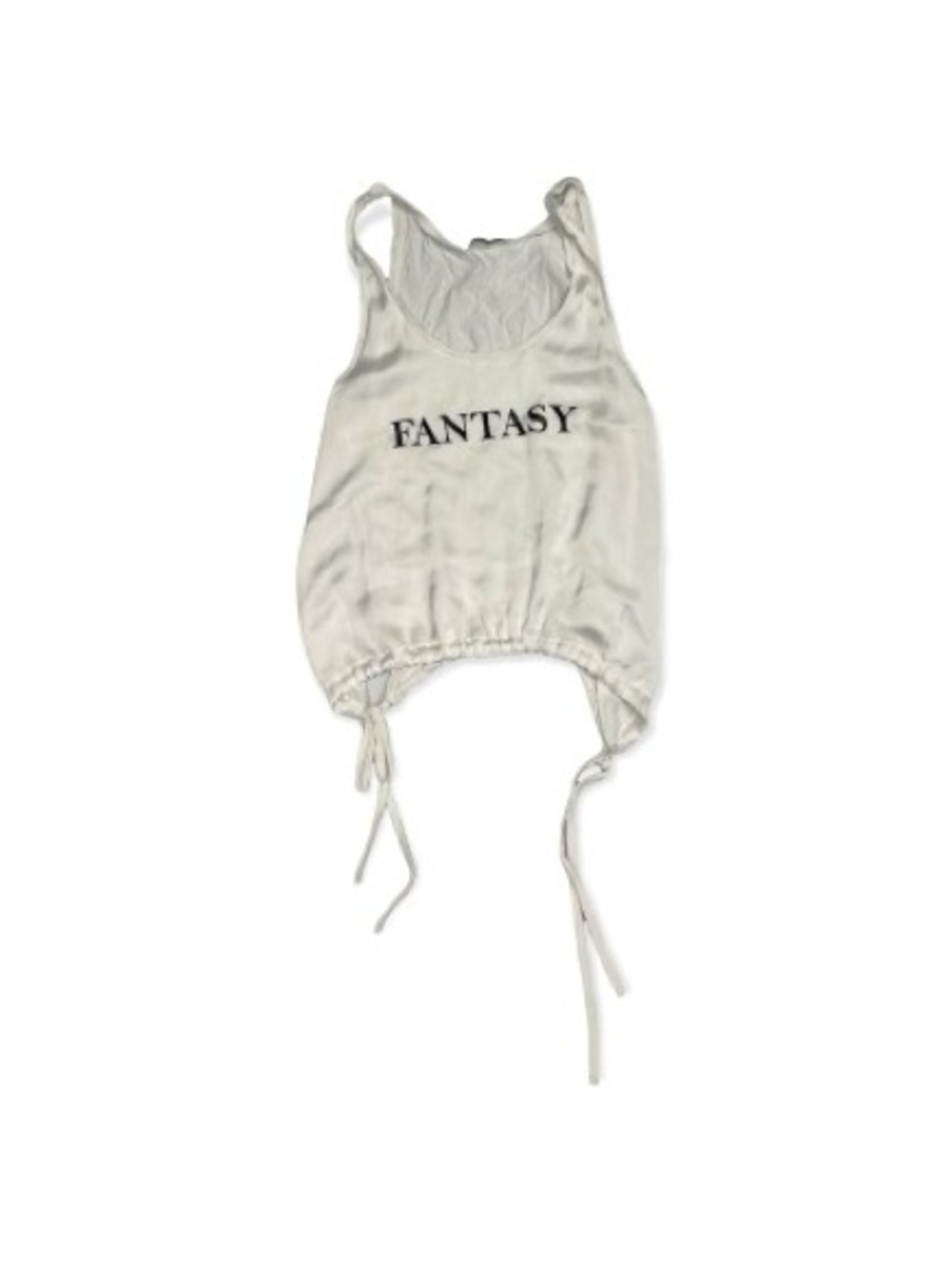 Zara White Tank Top with Black 'FANTASY' Print